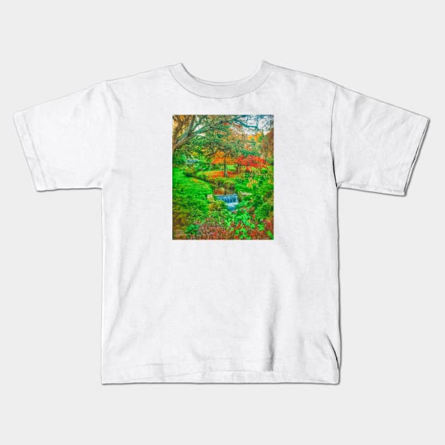 Autumn Garden Kids T-Shirt by Lionik09